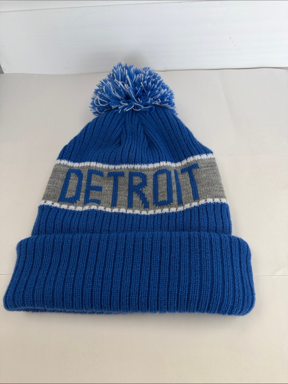 Detroit men’s and women’s Pom Beanie Hat - Blue